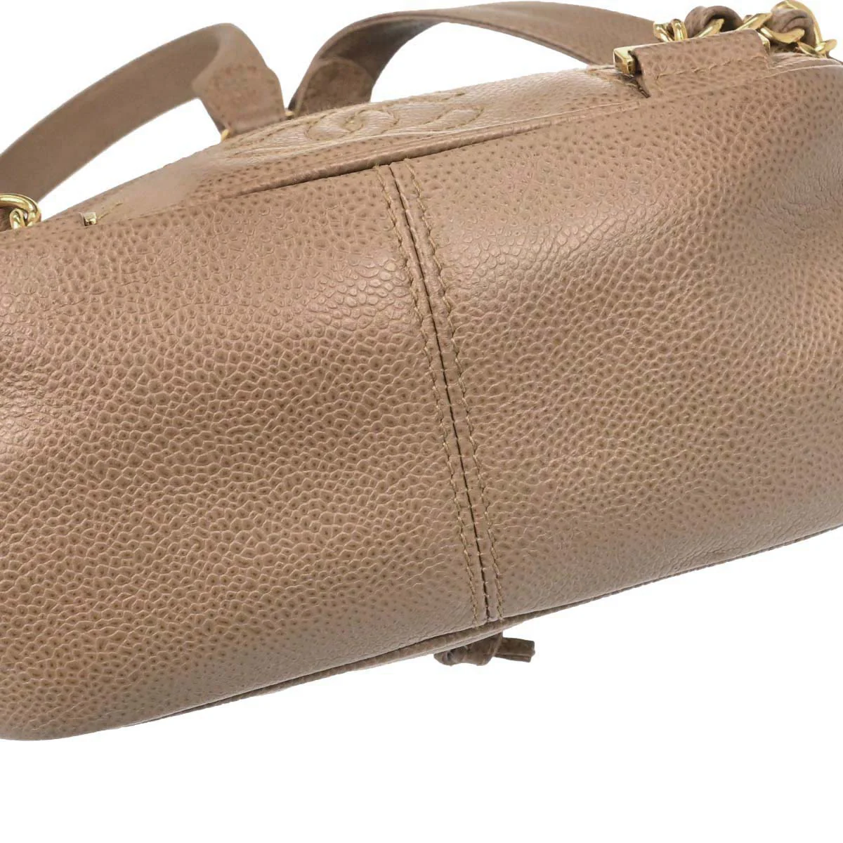 Chanel 1996-1997 Beige Caviar Skin Triple CC Backpack - Image 6