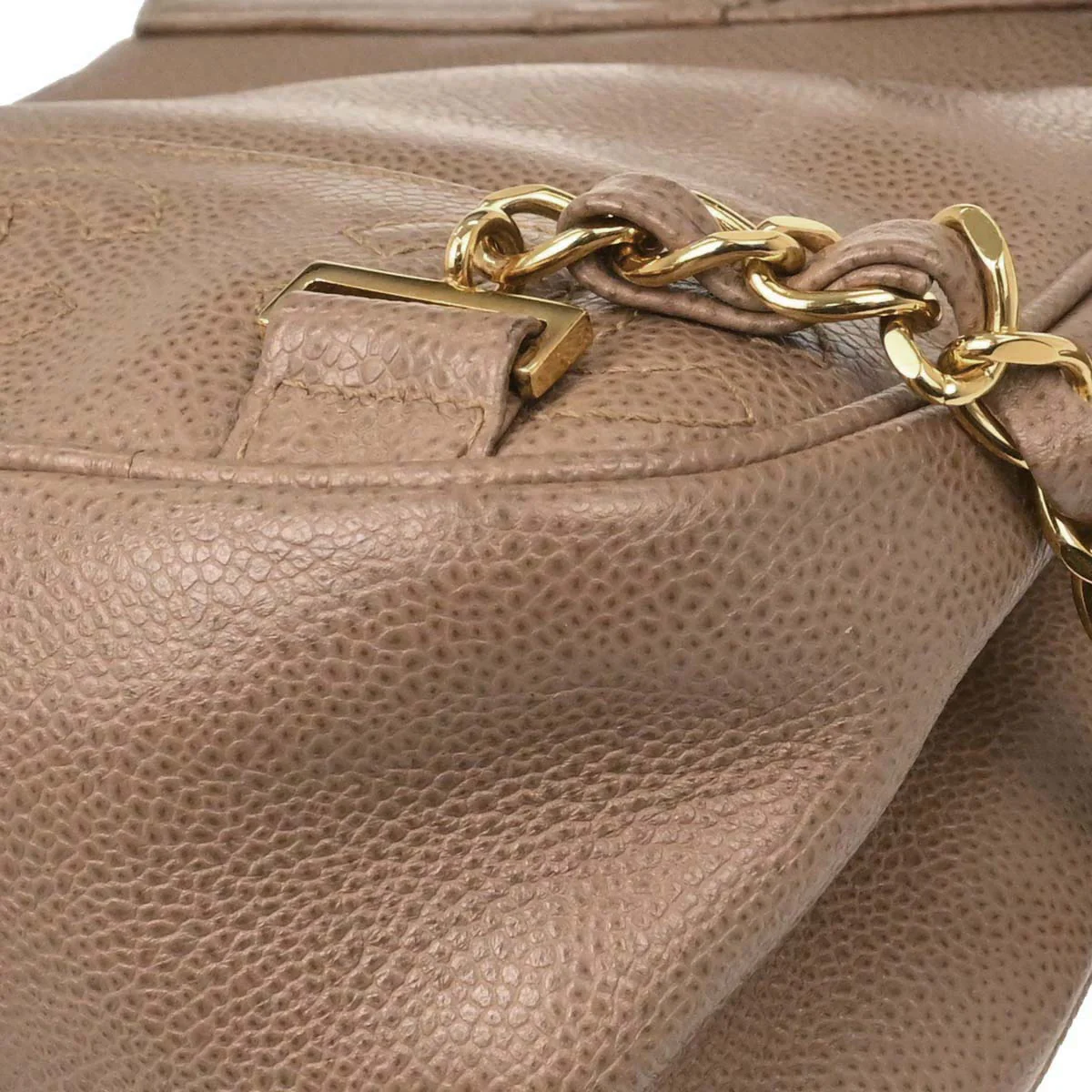 Chanel 1996-1997 Beige Caviar Skin Triple CC Backpack - Image 7
