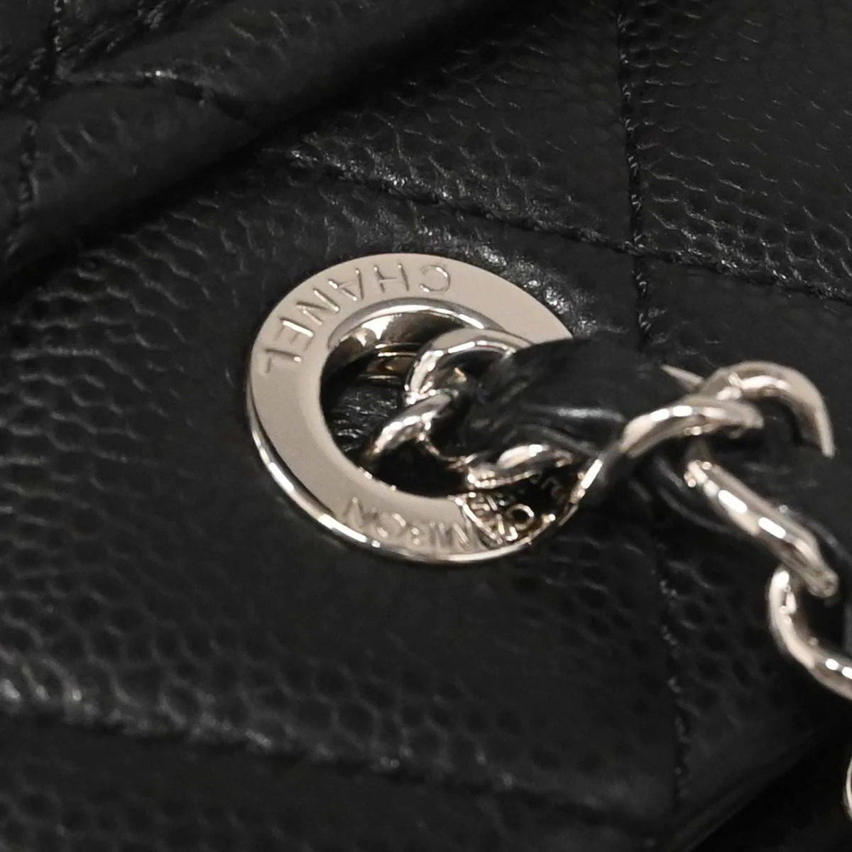 Chanel 2012-2013 Black Caviar Timeless CC Chain Tote Bag - Image 12