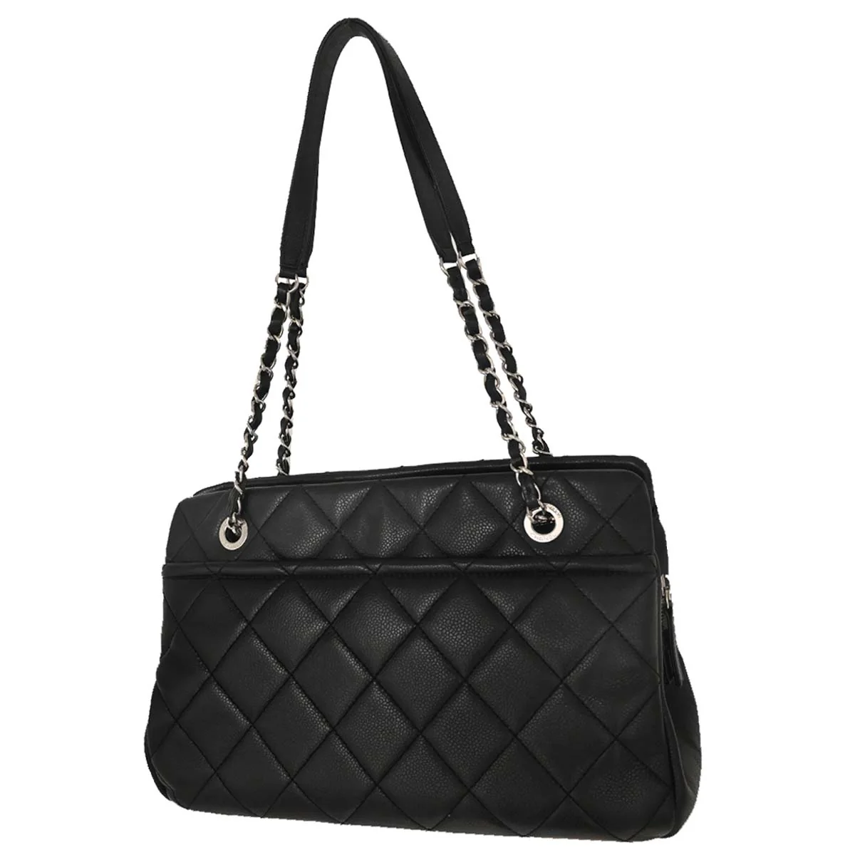 Chanel 2012-2013 Black Caviar Timeless CC Chain Tote Bag - Image 2