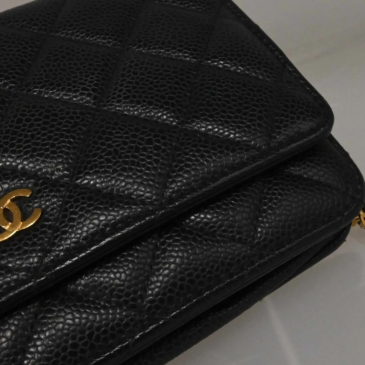 Chanel Black Caviar Classic WOC Wallet on Chain Bag - Image 10