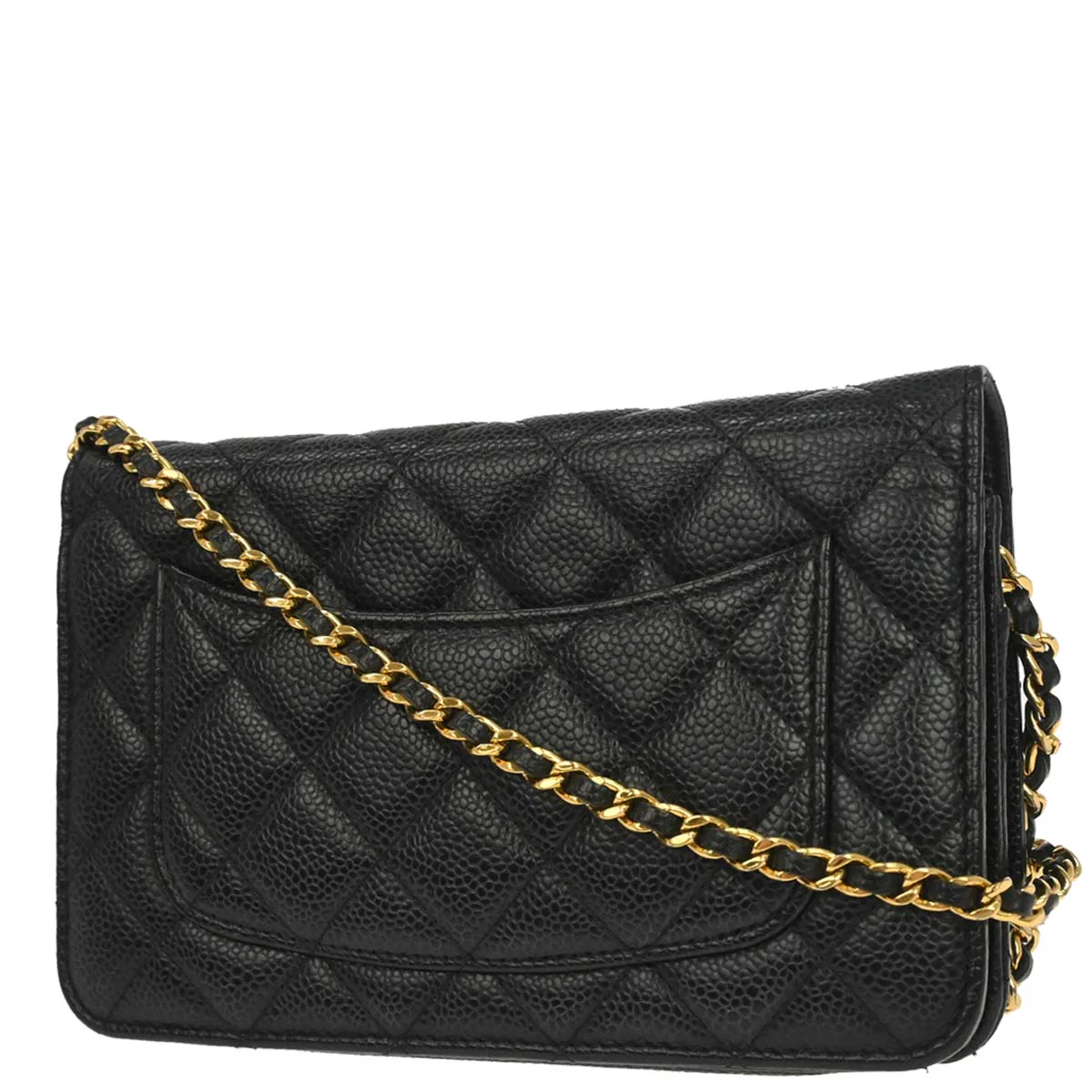 Chanel Black Caviar Classic WOC Wallet on Chain Bag - Image 2