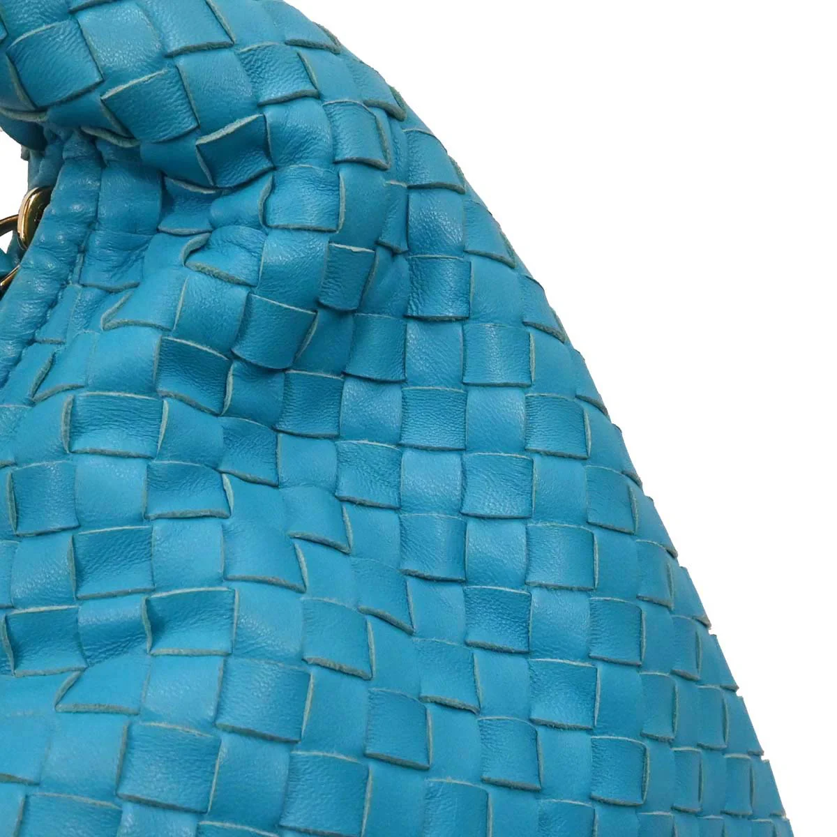 Bottega Veneta Blue Lambskin Intrecciato Hobo Handbag - Image 15