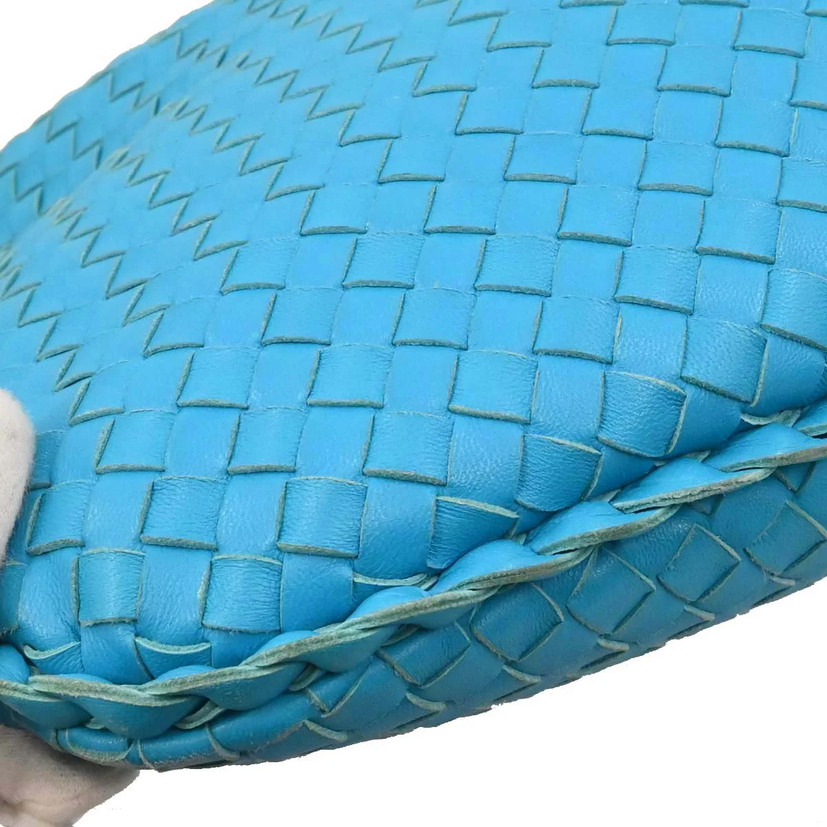 Bottega Veneta Blue Lambskin Intrecciato Hobo Handbag - Image 5