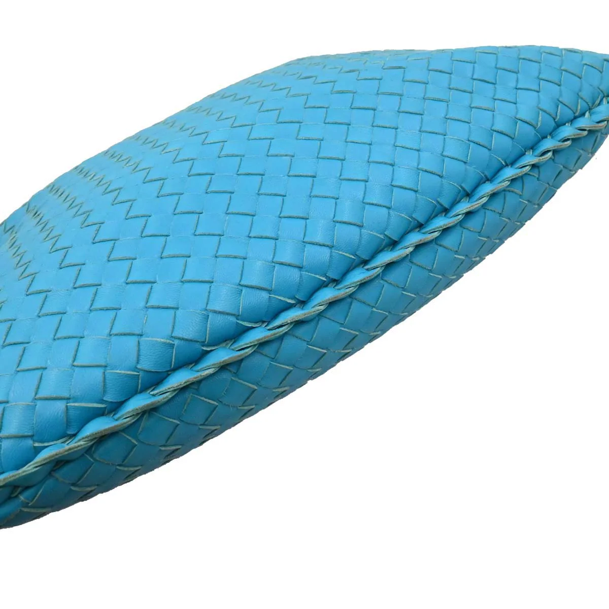 Bottega Veneta Blue Lambskin Intrecciato Hobo Handbag - Image 6