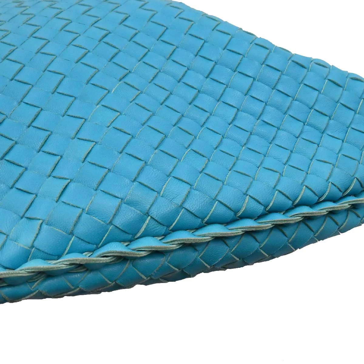 Bottega Veneta Blue Lambskin Intrecciato Hobo Handbag - Image 8