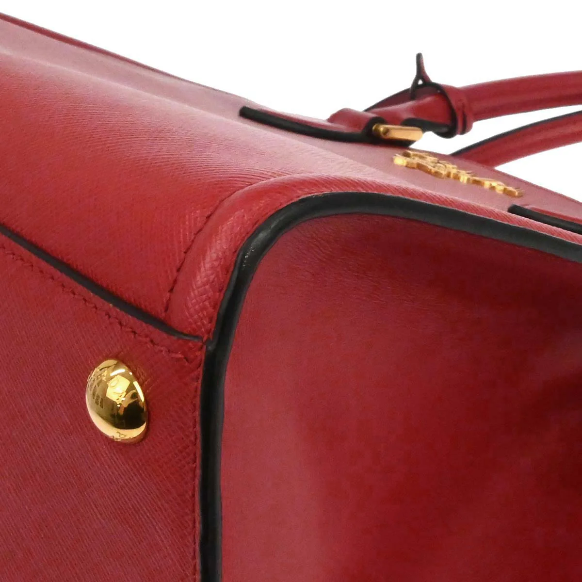 Prada Red Leather 2way Shoulder Tote Handbag - Image 12