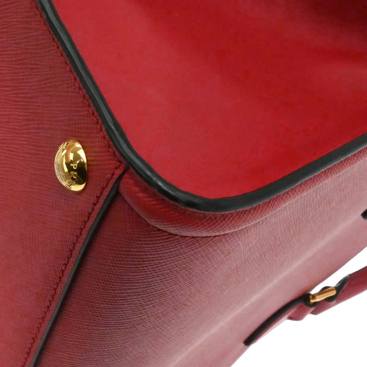 Prada Red Leather 2way Shoulder Tote Handbag - Image 13