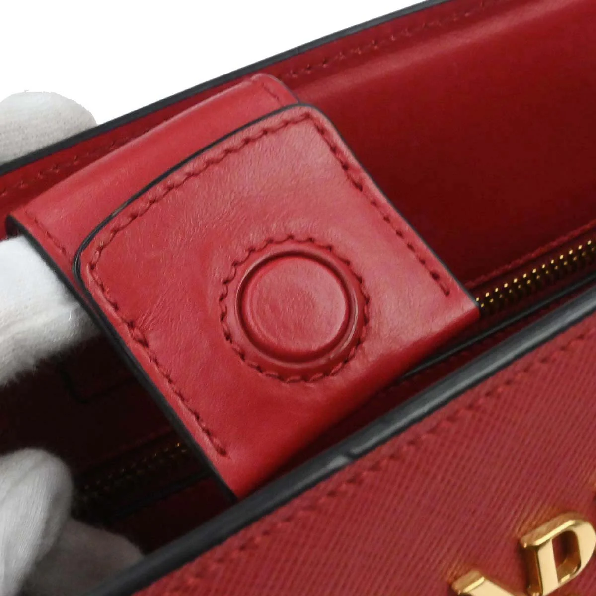 Prada Red Leather 2way Shoulder Tote Handbag - Image 15