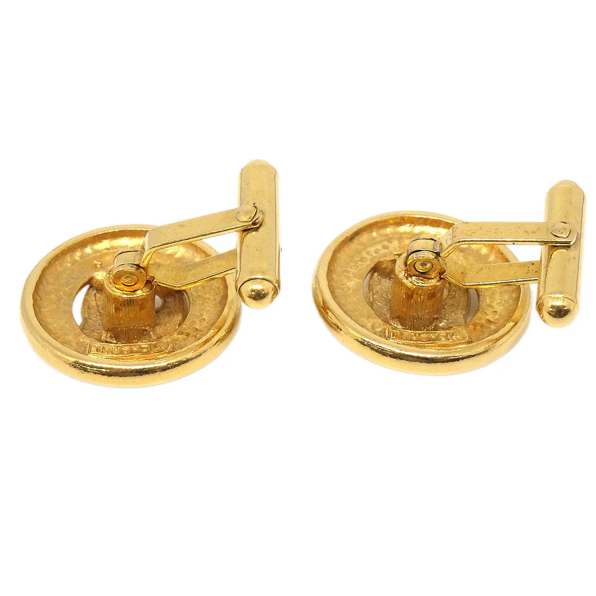 Chanel Button Cufflinks Earrings Gold - Image 3