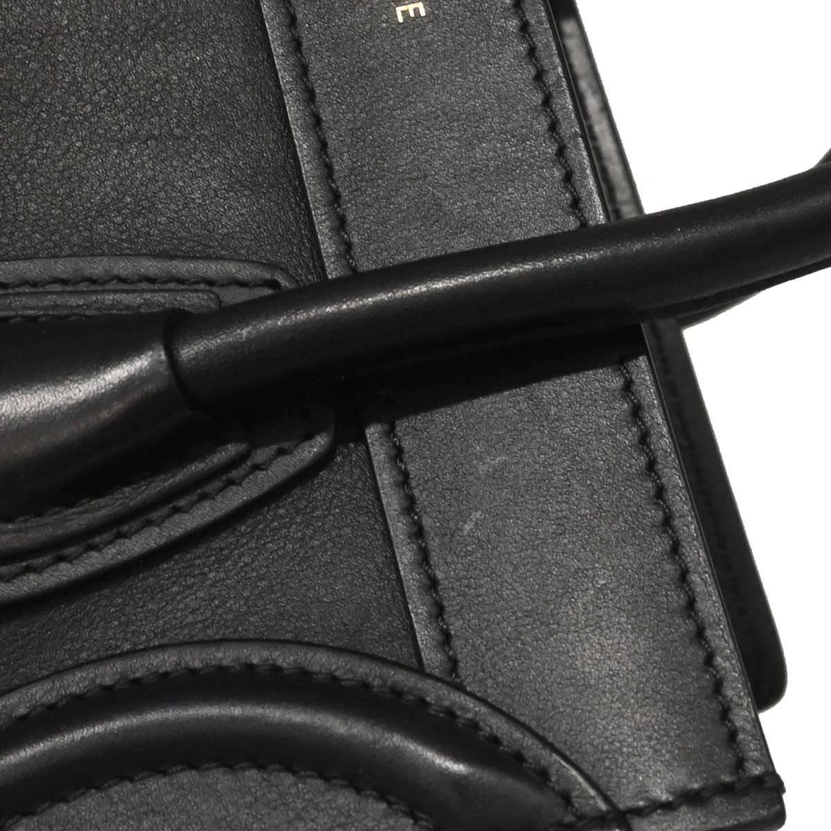 Celine Black Leather Nano Luggage 2way Shoulder Tote Bag - Image 8