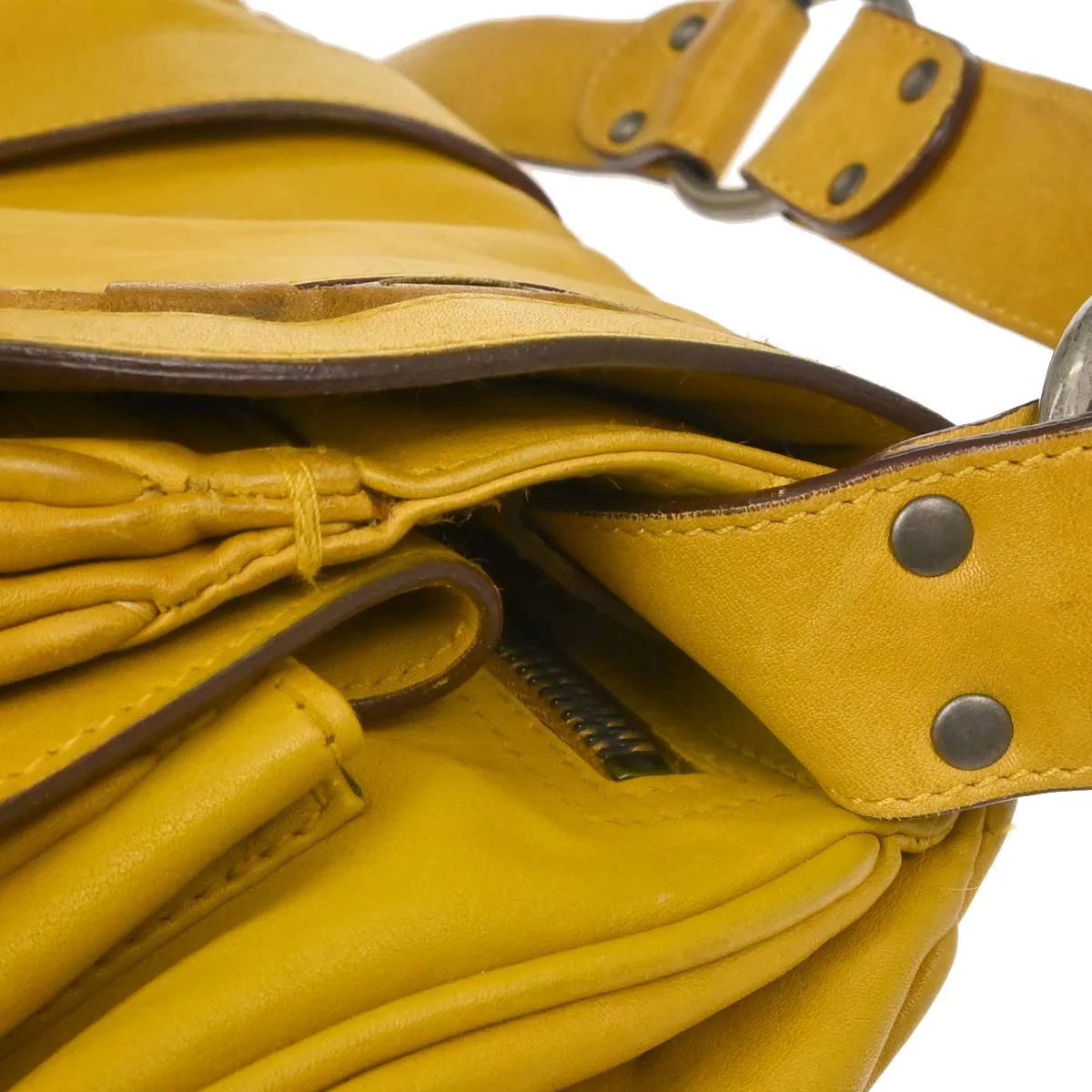 Christian Dior Yellow Gaucho Shoulder Bag - Image 11