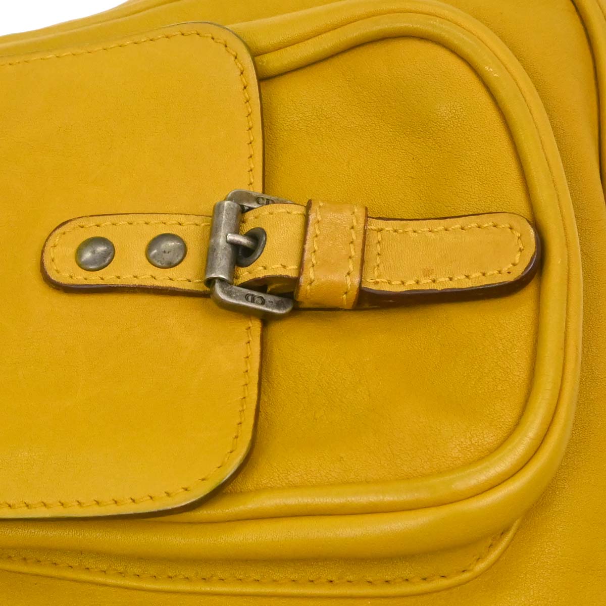 Christian Dior Yellow Gaucho Shoulder Bag - Image 13