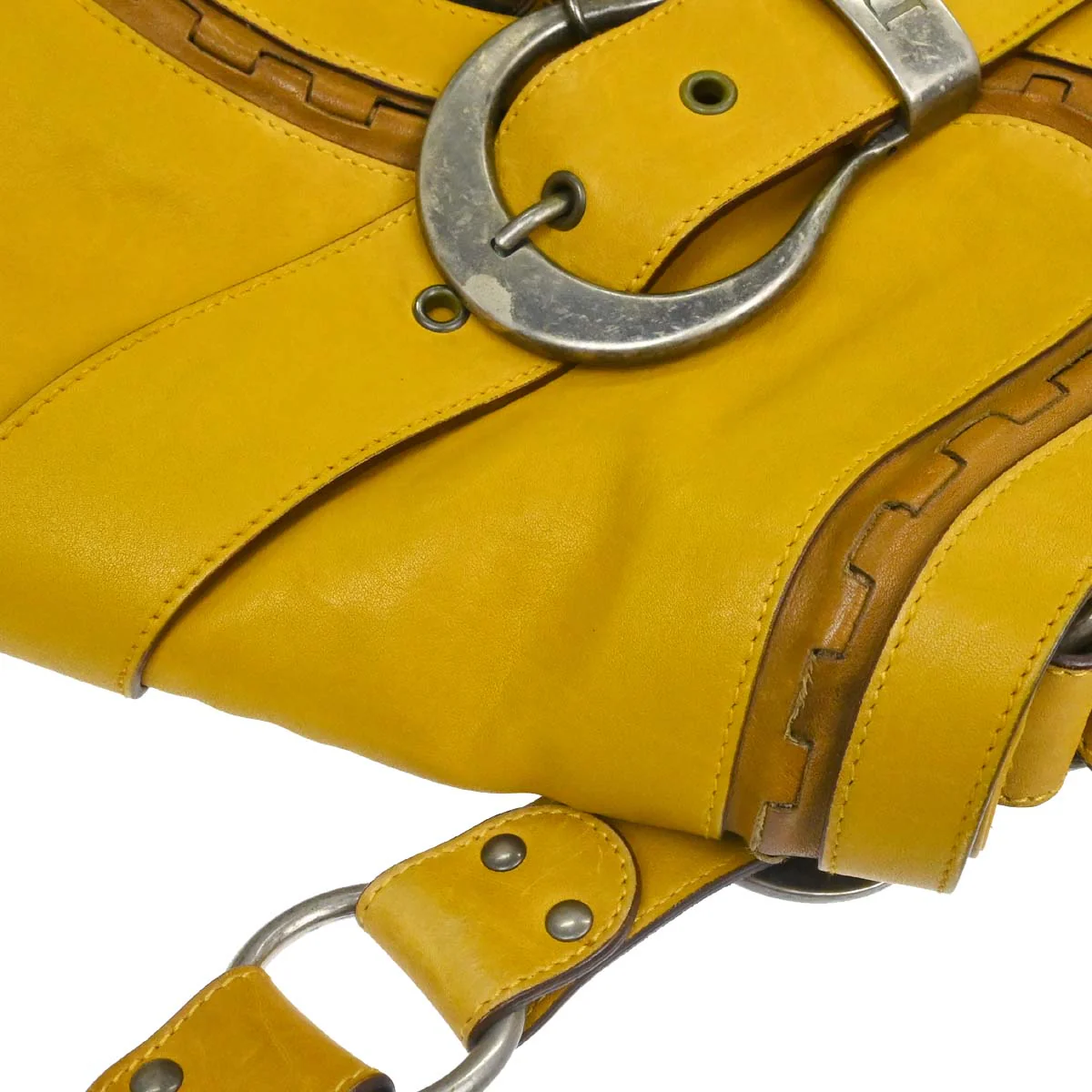 Christian Dior Yellow Gaucho Shoulder Bag - Image 5