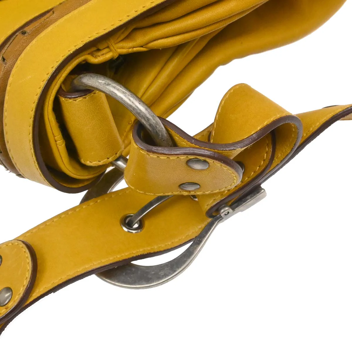 Christian Dior Yellow Gaucho Shoulder Bag - Image 6