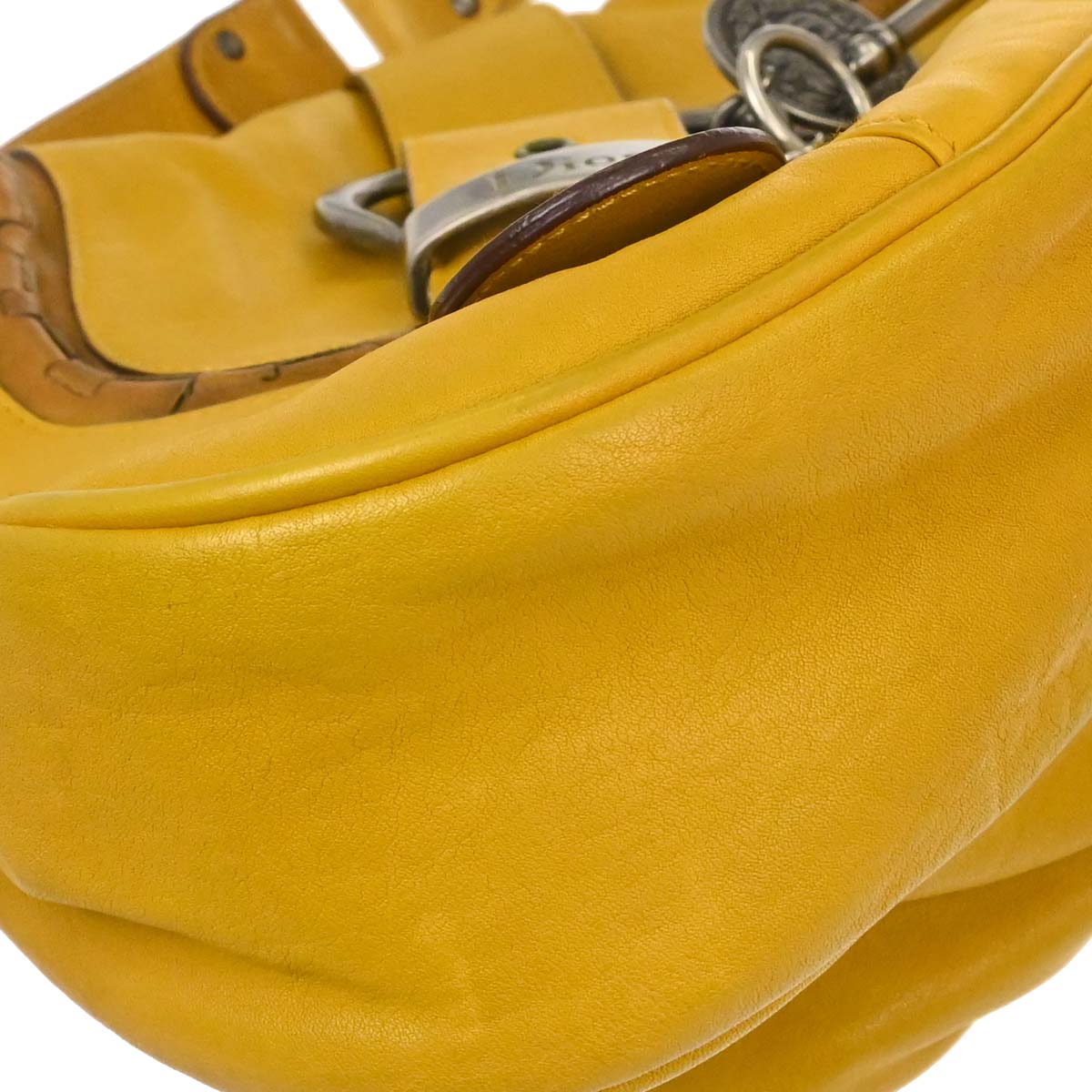 Christian Dior Yellow Gaucho Shoulder Bag - Image 8