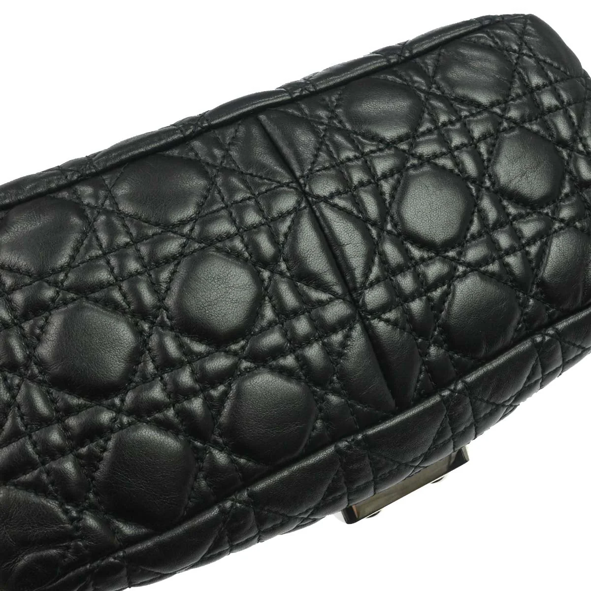 Christian Dior Black Lambskin Cannage Handbag - Image 3