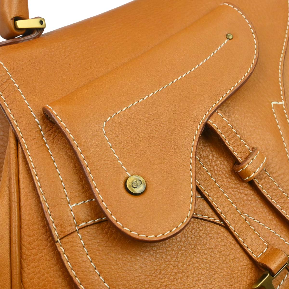 Christian Dior Brown Leather Top Handle Saddle 2way Shoulder Handbag - Image 11
