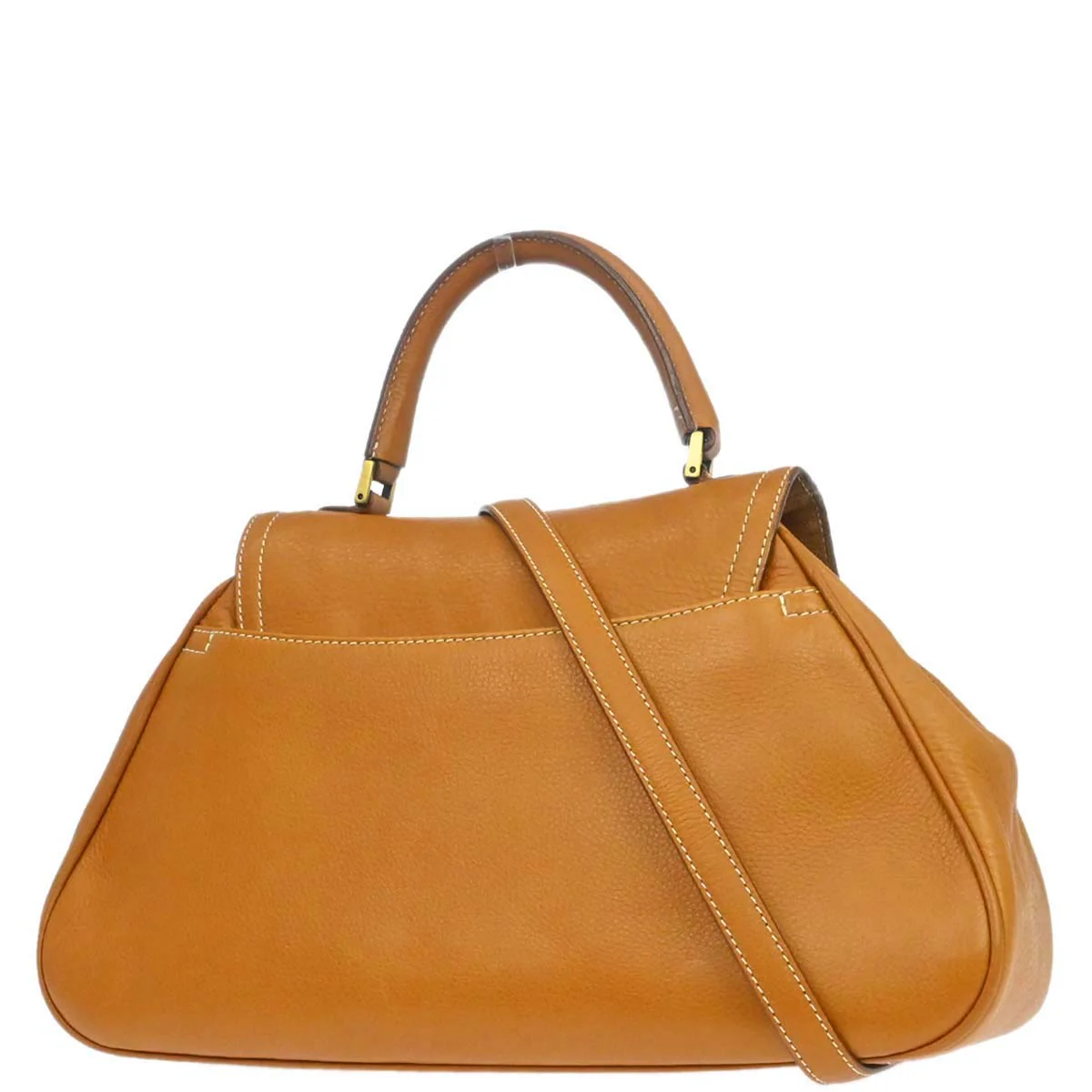 Christian Dior Brown Leather Top Handle Saddle 2way Shoulder Handbag - Image 2