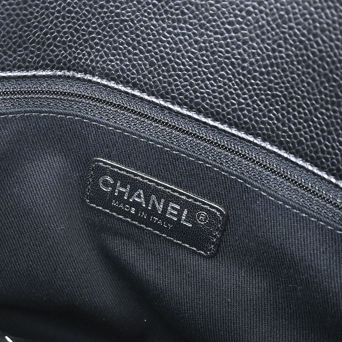 Chanel 2013-2014 Black Caviar Skin Timeless CC Chain Tote Bag - Image 19