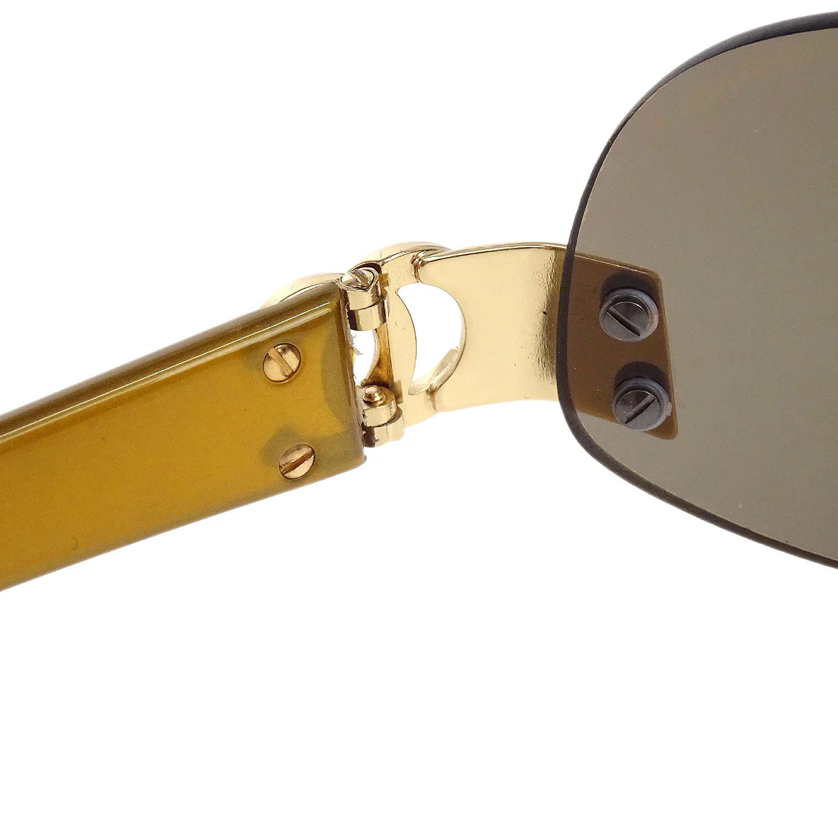 Chanel Sunglasses Eyewear Gold 59□15 Small Good - Image 3