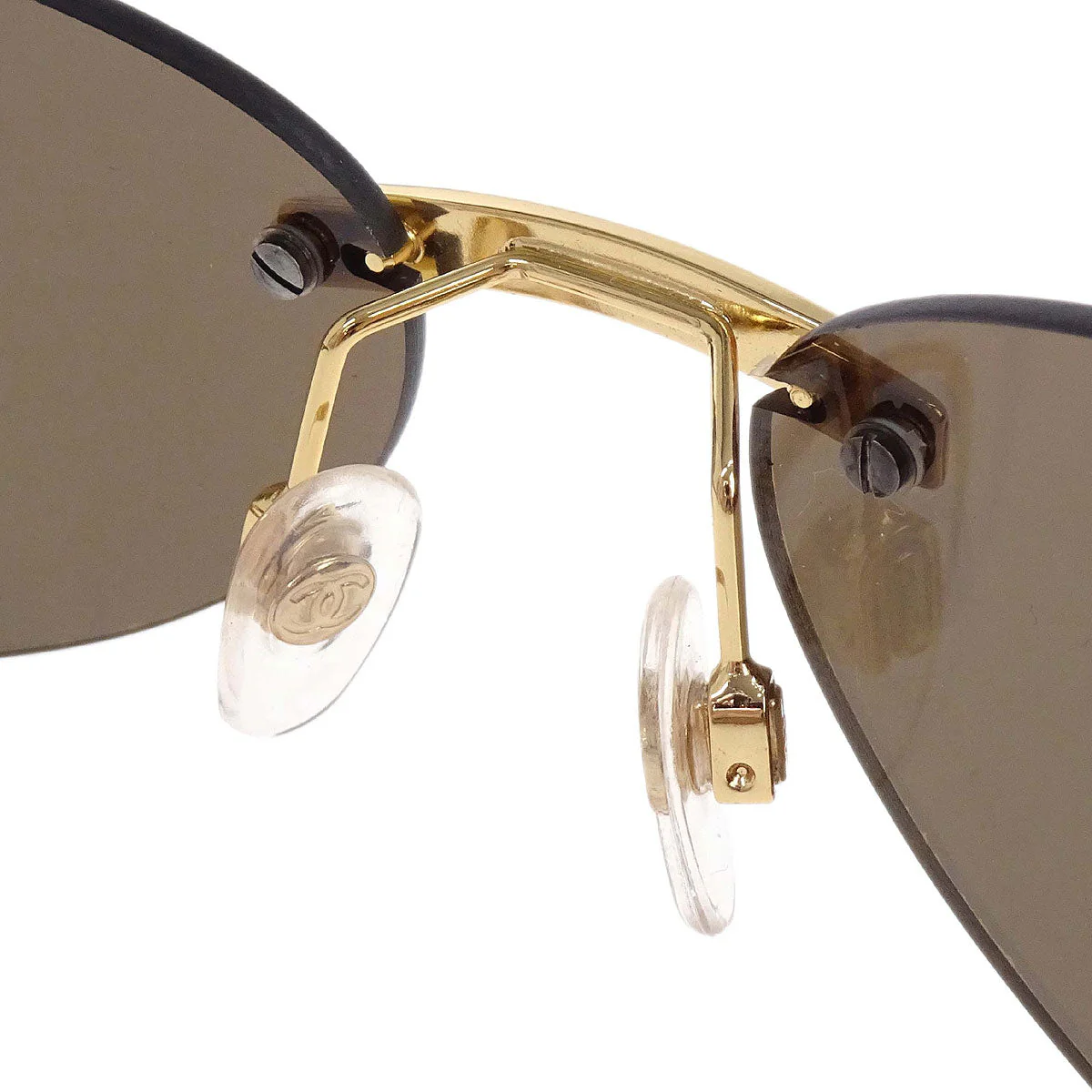 Chanel Sunglasses Eyewear Gold 59□15 Small Good - Image 4
