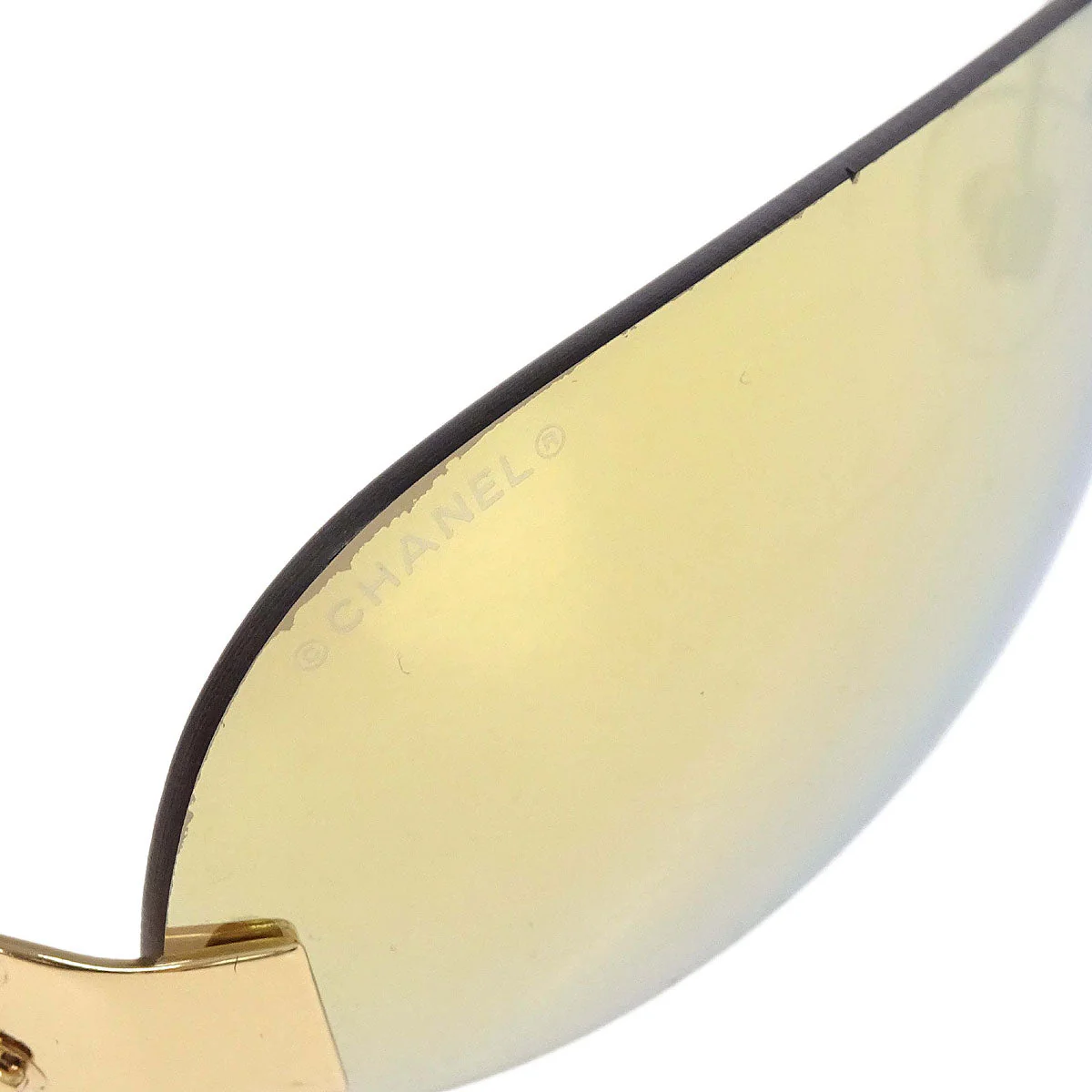 Chanel Sunglasses Eyewear Gold 59□15 Small Good - Image 7