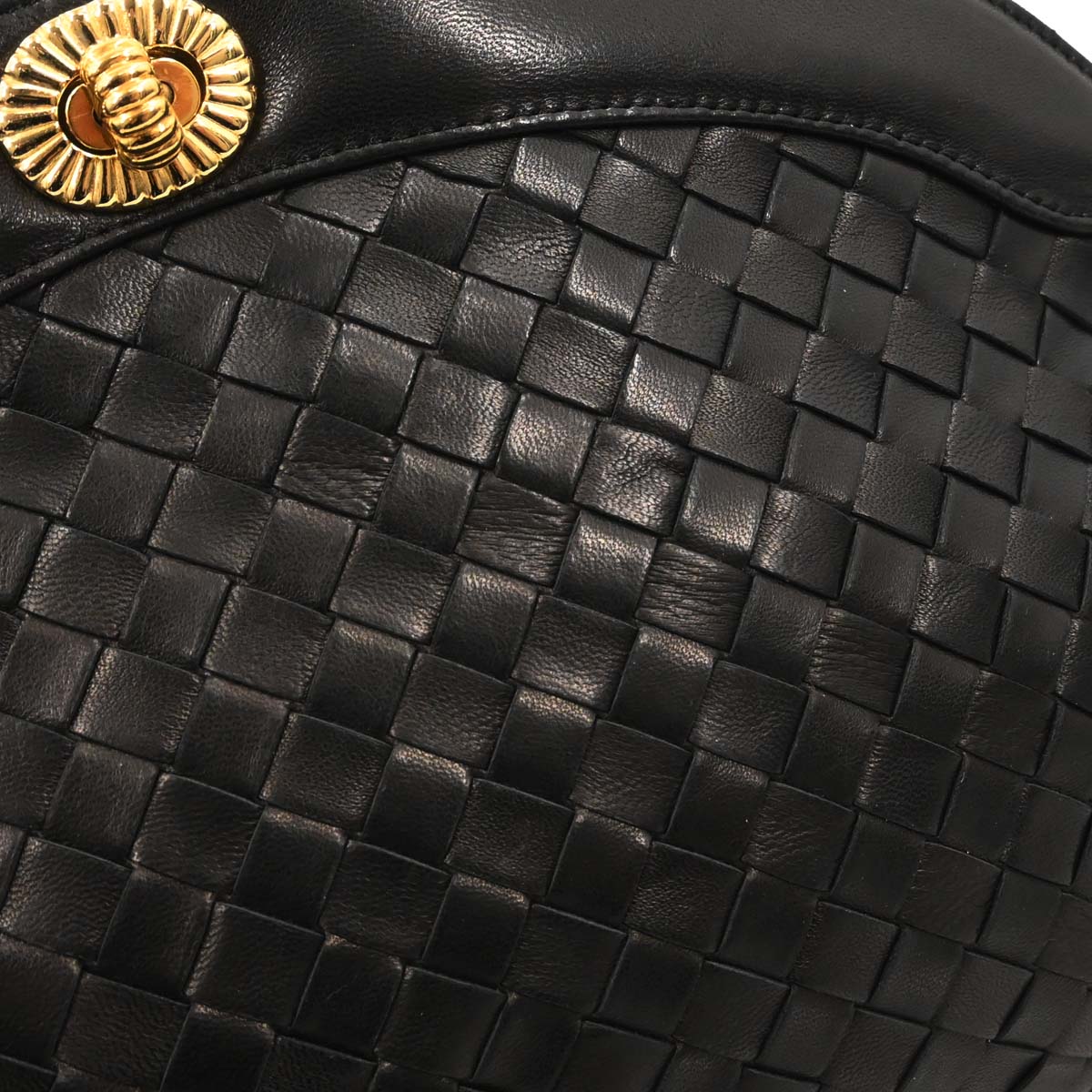 Bottega Veneta Black Lambskin Intrecciato Clutch Bag - Image 12