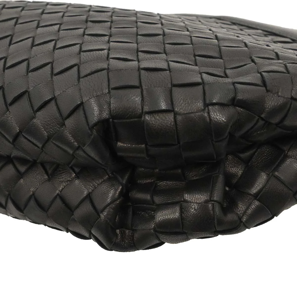 Bottega Veneta Black Lambskin Intrecciato Clutch Bag - Image 5