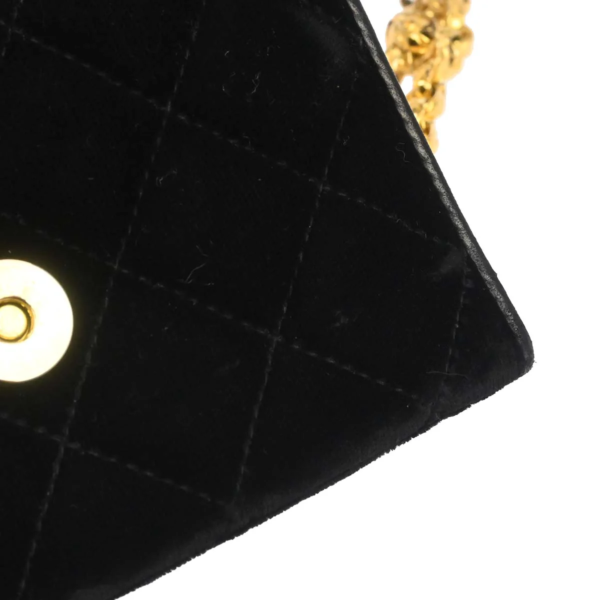 Chanel Black Velvet Camellia Shoulder Bag - Image 14