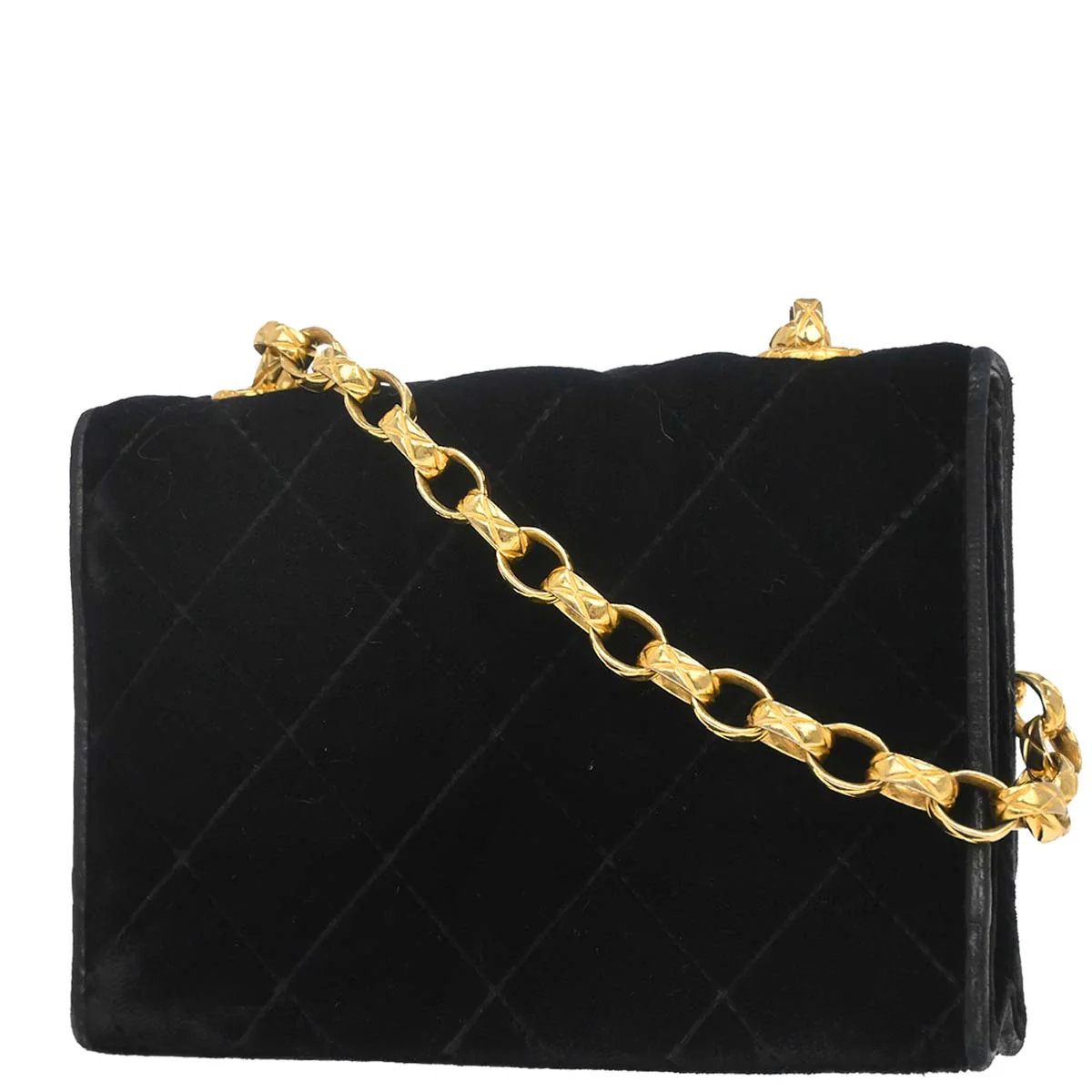 Chanel Black Velvet Camellia Shoulder Bag - Image 2