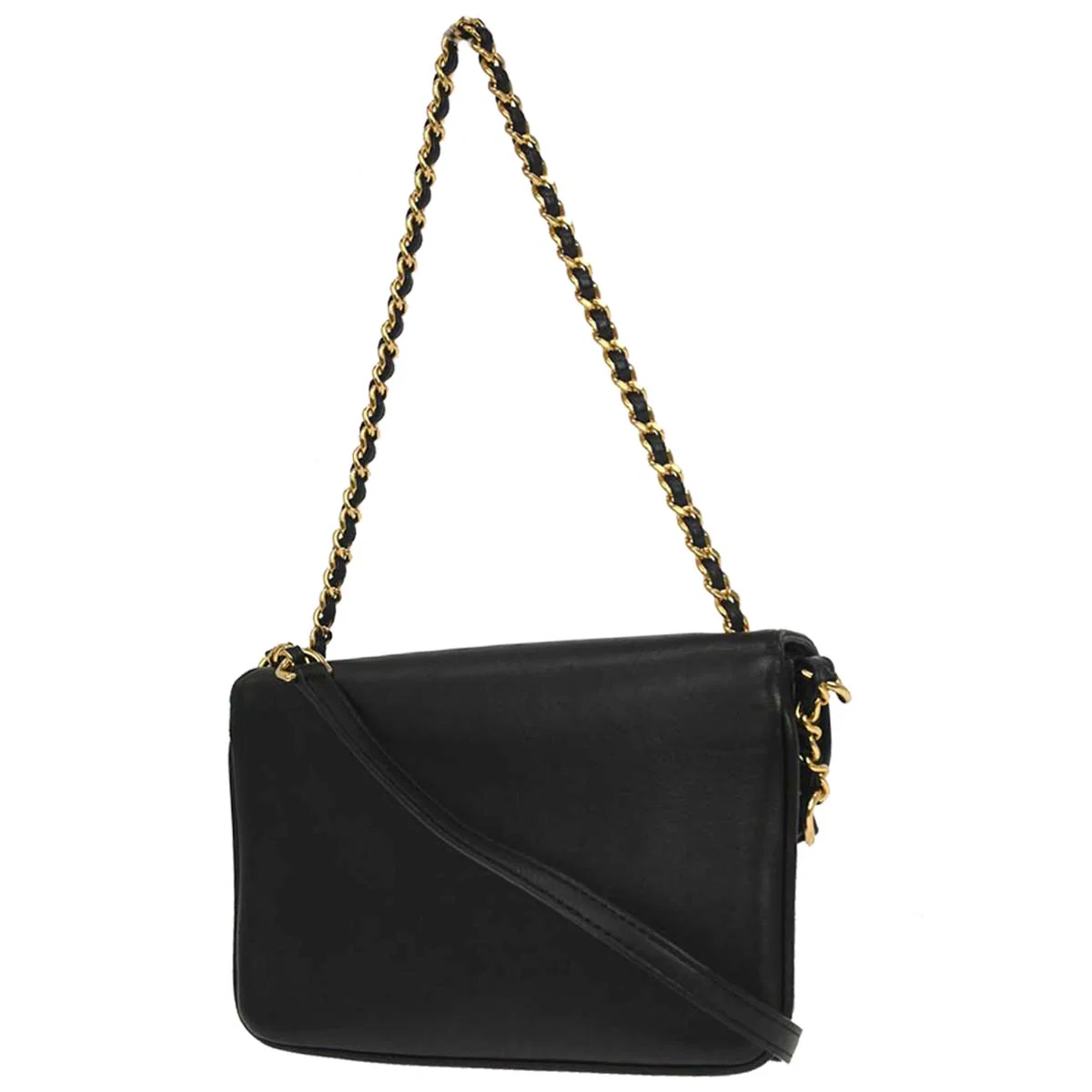 Chanel 2017 Black Lambskin Unchained Flap 2way Shoulder Handbag - Image 2