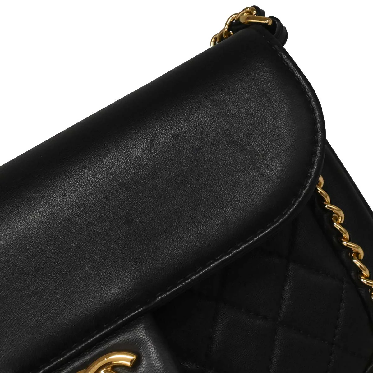 Chanel 2017 Black Lambskin Unchained Flap 2way Shoulder Handbag - Image 6