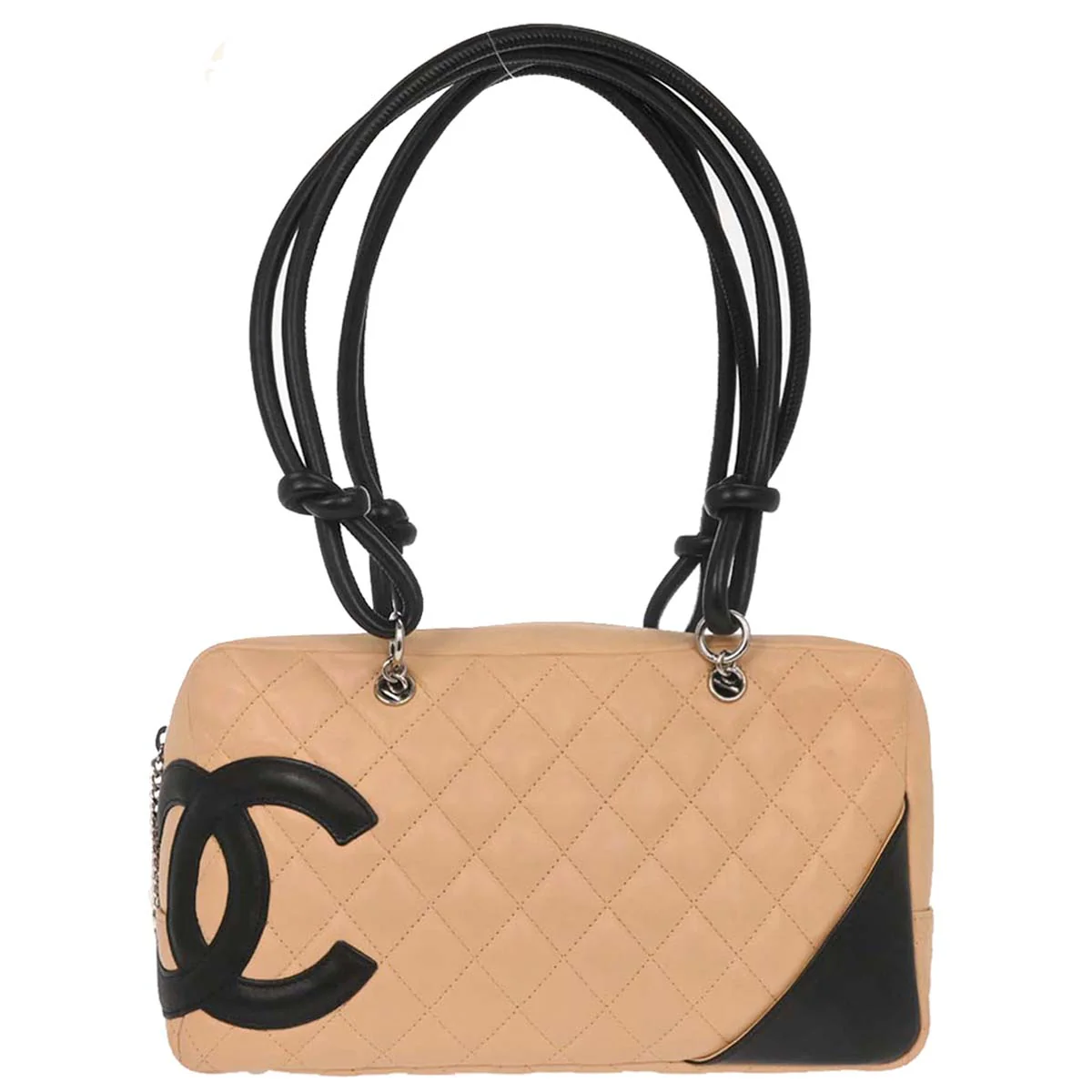 Chanel 2005-2006 Beige Calfskin Cambon Ligne Bowling Bag 27