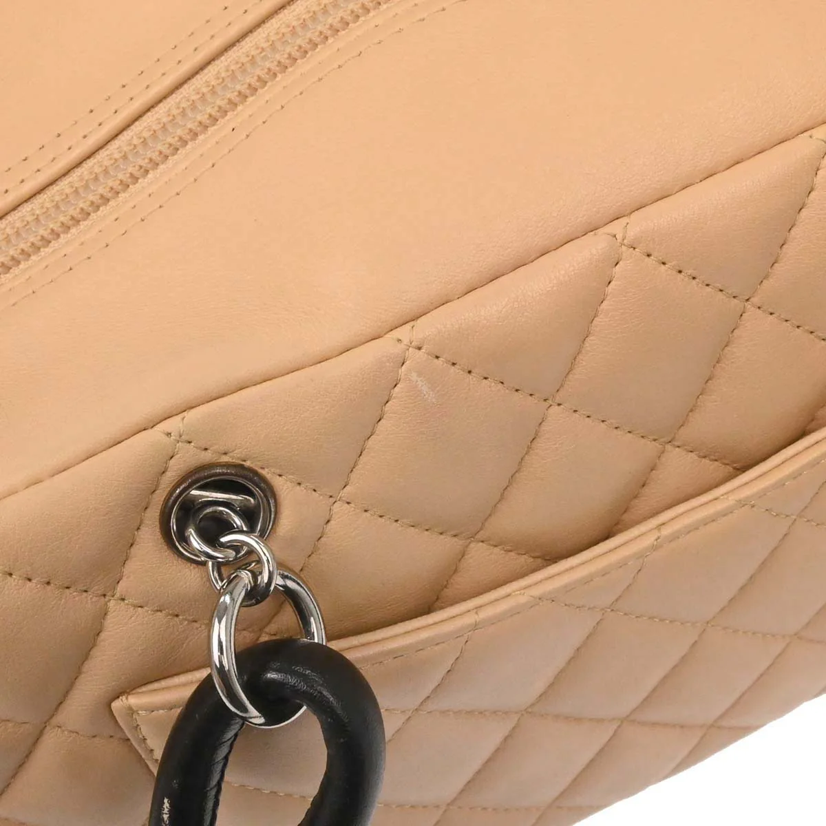 Chanel 2005-2006 Beige Calfskin Cambon Ligne Bowling Bag 27 - Image 14