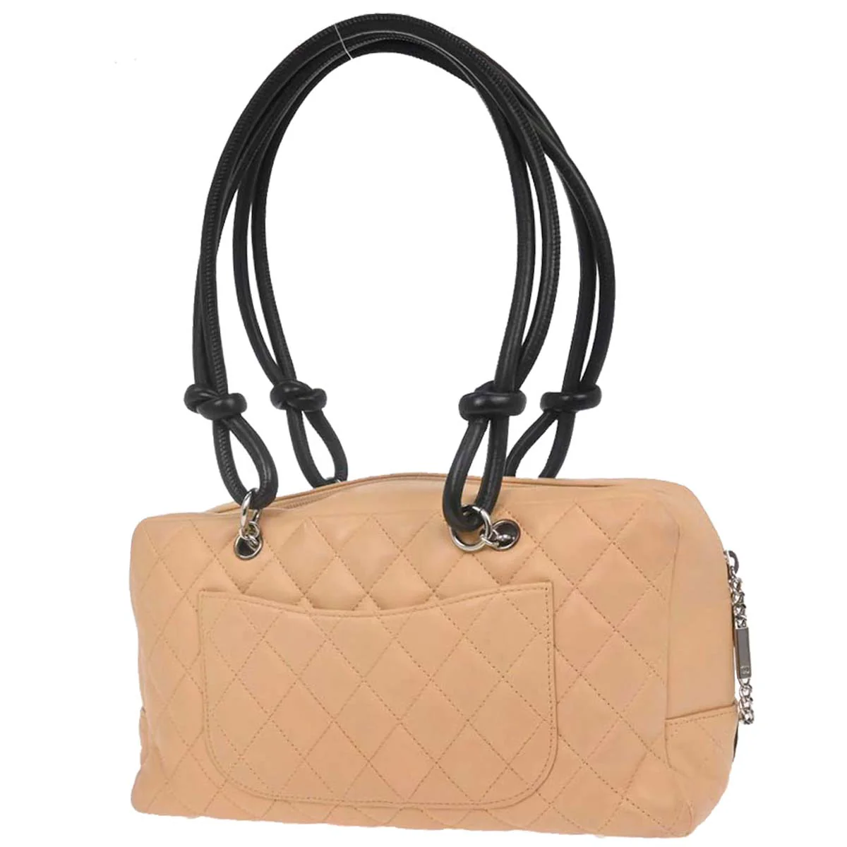 Chanel 2005-2006 Beige Calfskin Cambon Ligne Bowling Bag 27 - Image 2