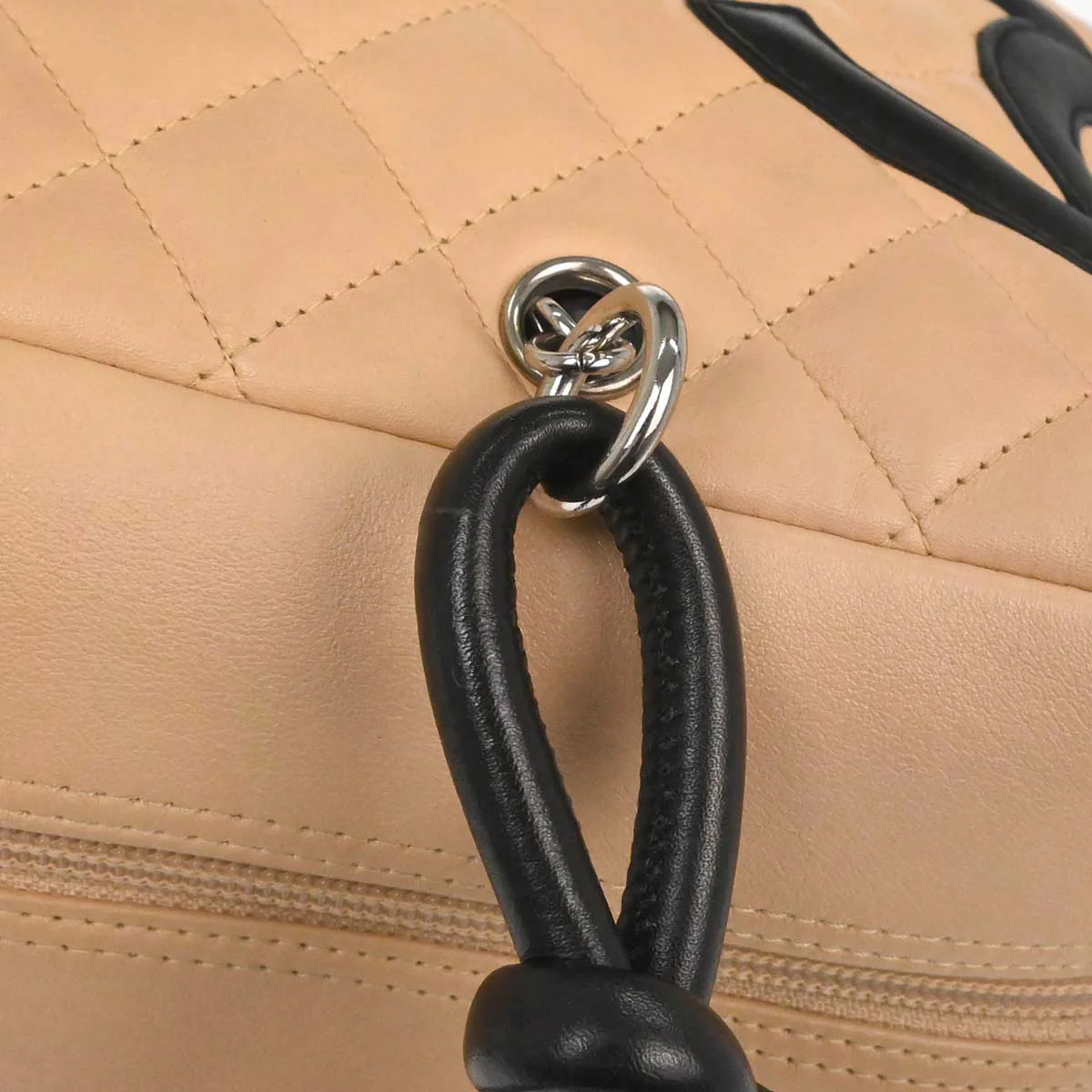 Chanel 2005-2006 Beige Calfskin Cambon Ligne Bowling Bag 27 - Image 3