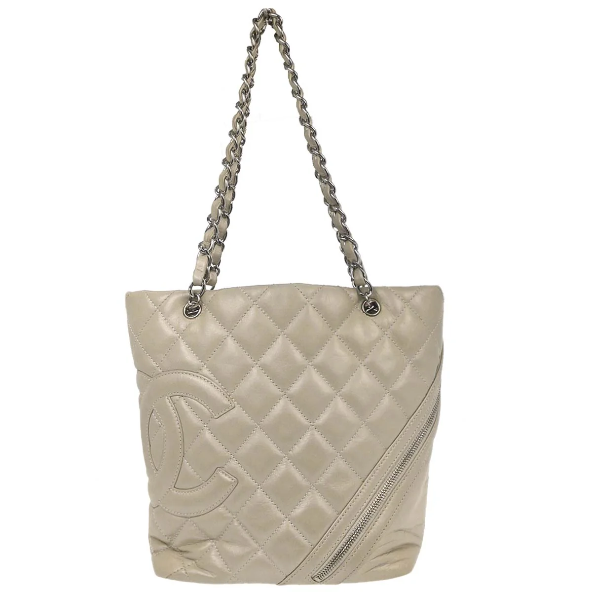 Chanel 2006-2008 Off-white Calfskin Cambon Ligne Tote Handbag