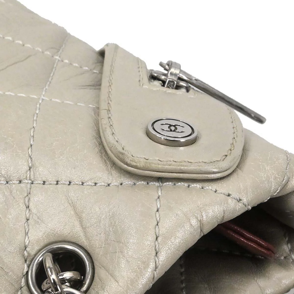 Chanel 2006-2008 Off-white Calfskin Cambon Ligne Tote Handbag - Image 13