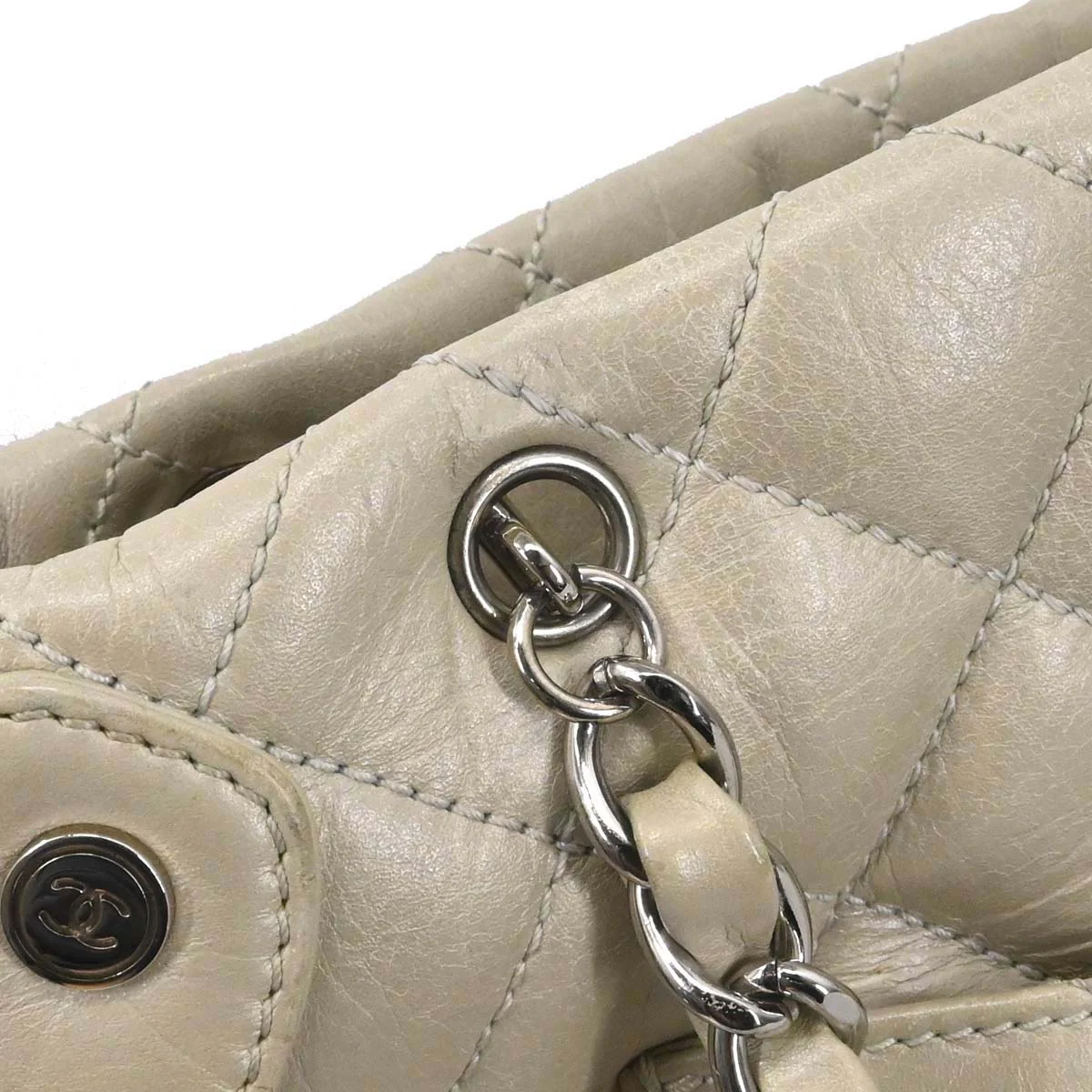 Chanel 2006-2008 Off-white Calfskin Cambon Ligne Tote Handbag - Image 3