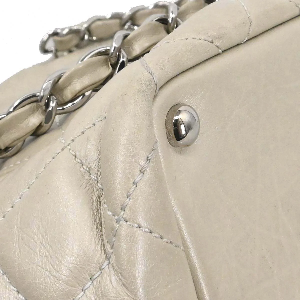 Chanel 2006-2008 Off-white Calfskin Cambon Ligne Tote Handbag - Image 6