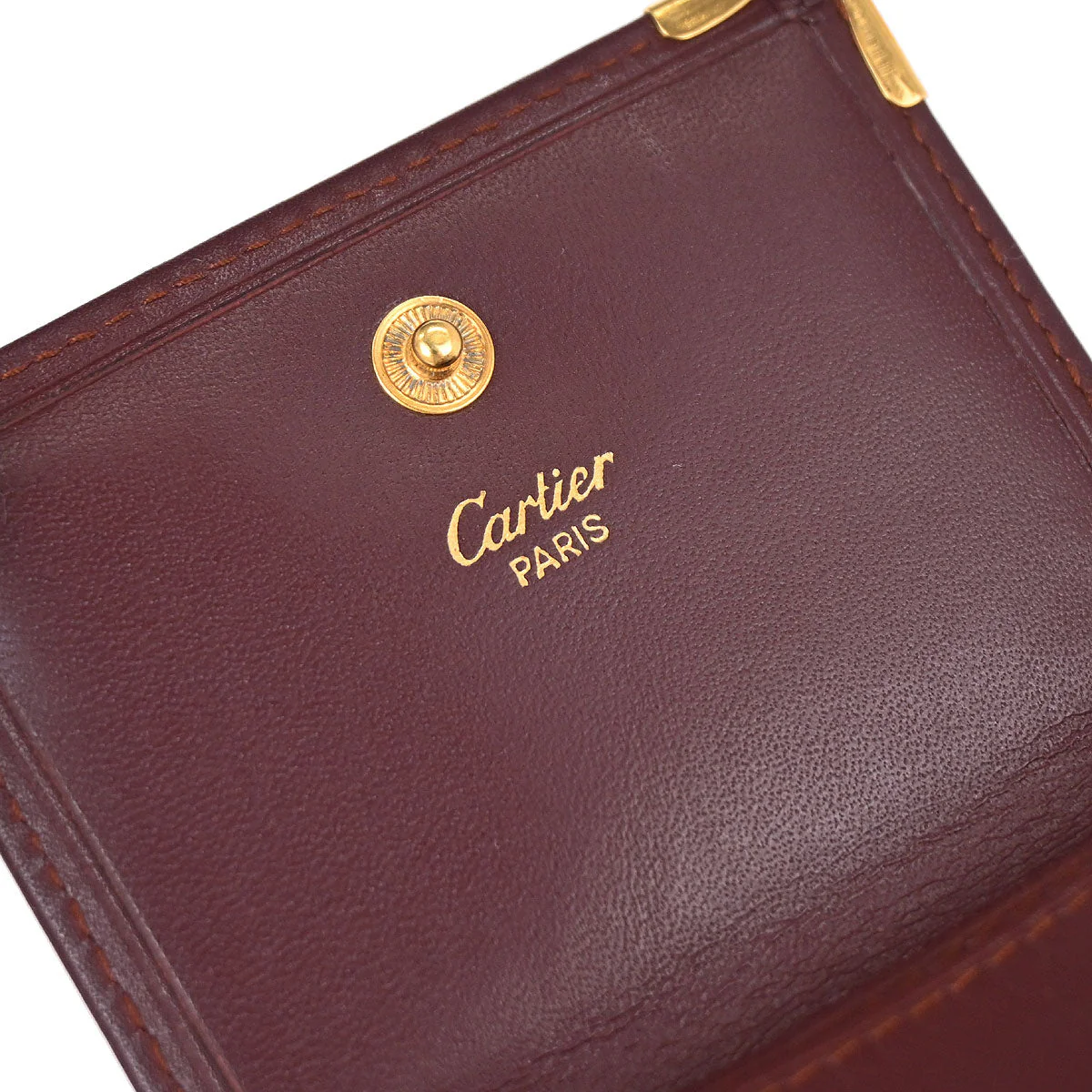 Cartier Must de Cartier Bordeaux Coin Purse Wallet - Image 11