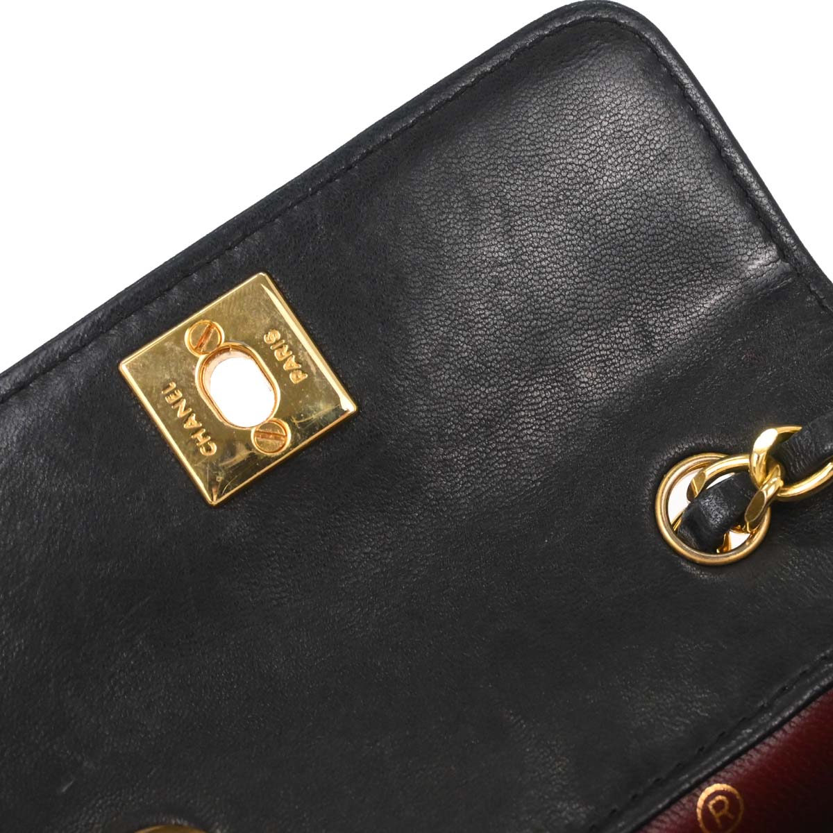 Chanel 1989-1991 Black Lambskin Straight Flap Shoulder Bag - Image 16