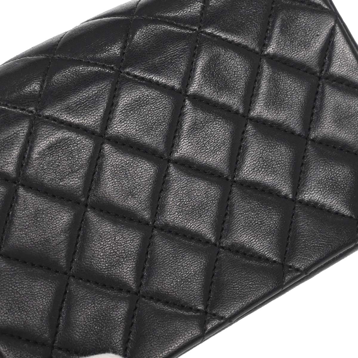 Chanel 1989-1991 Black Lambskin Straight Flap Shoulder Bag - Image 8