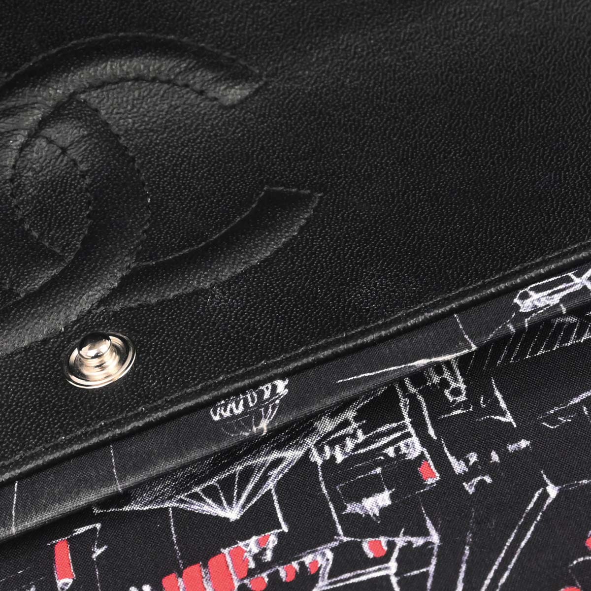 Chanel Black Nylon Medium Classic Double Flap Shoulder Bag - Image 20