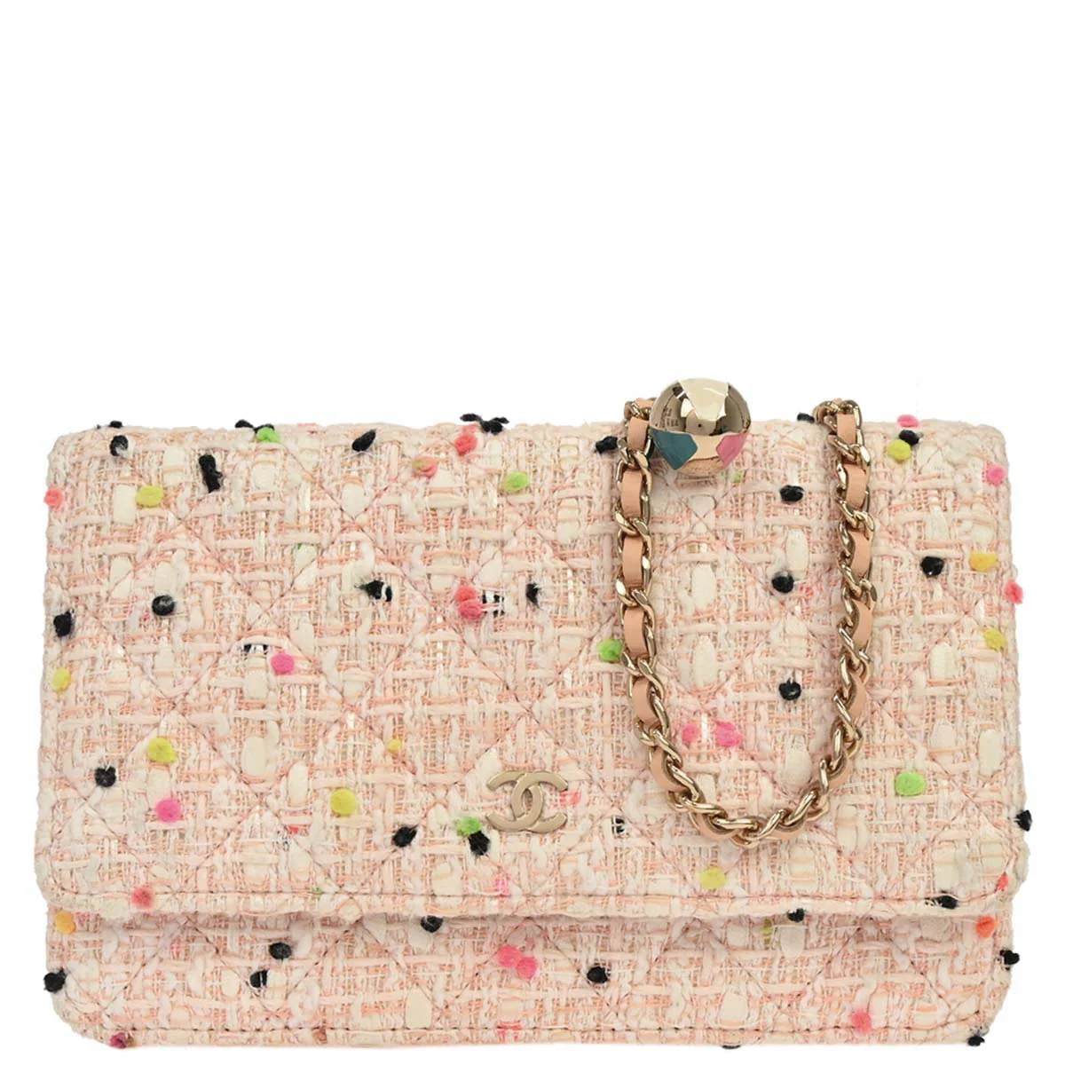 Chanel 2019 White Tweed Classic WOC Wallet On Chain