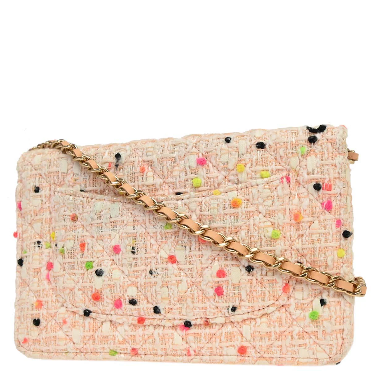 Chanel 2019 White Tweed Classic WOC Wallet On Chain - Image 2
