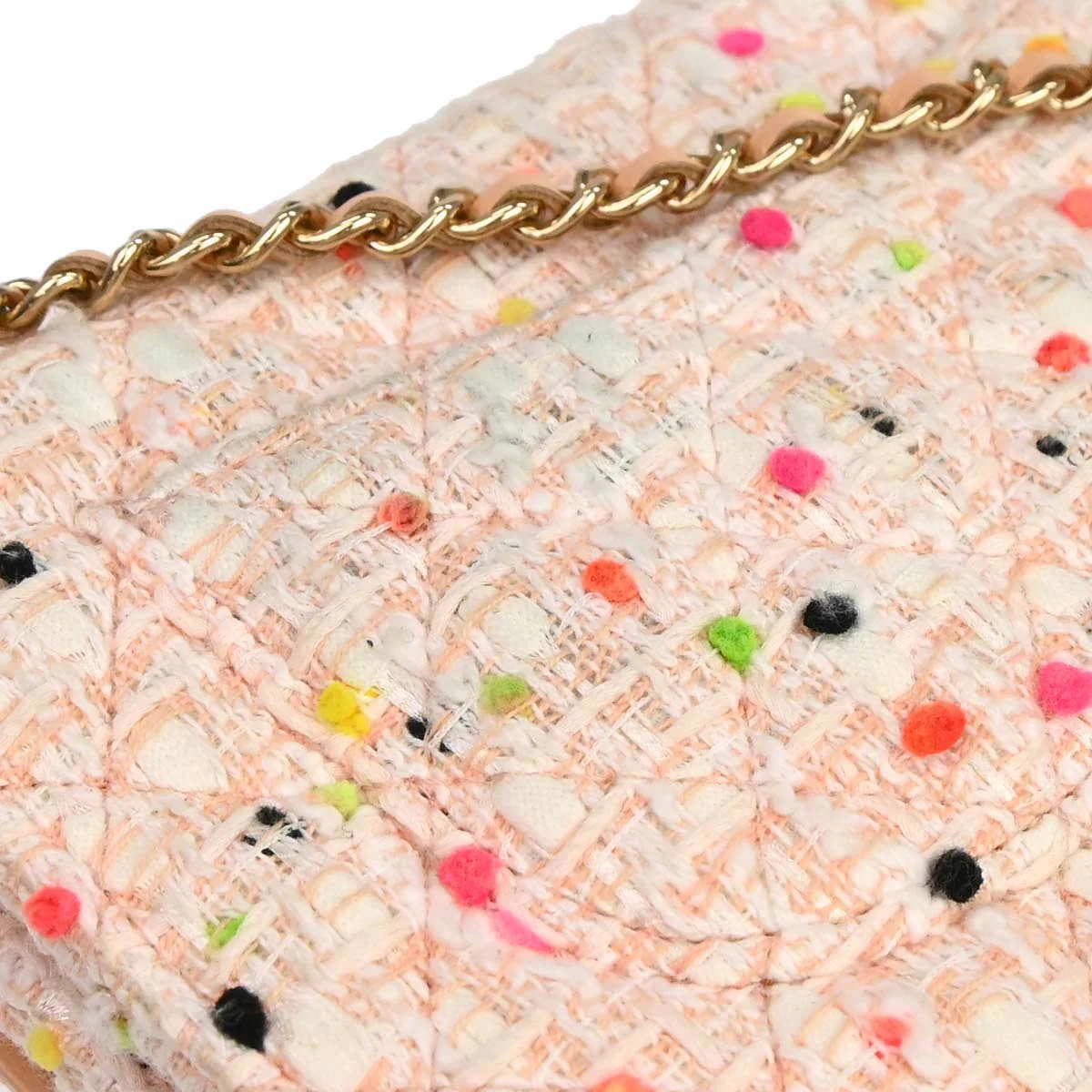 Chanel 2019 White Tweed Classic WOC Wallet On Chain - Image 3