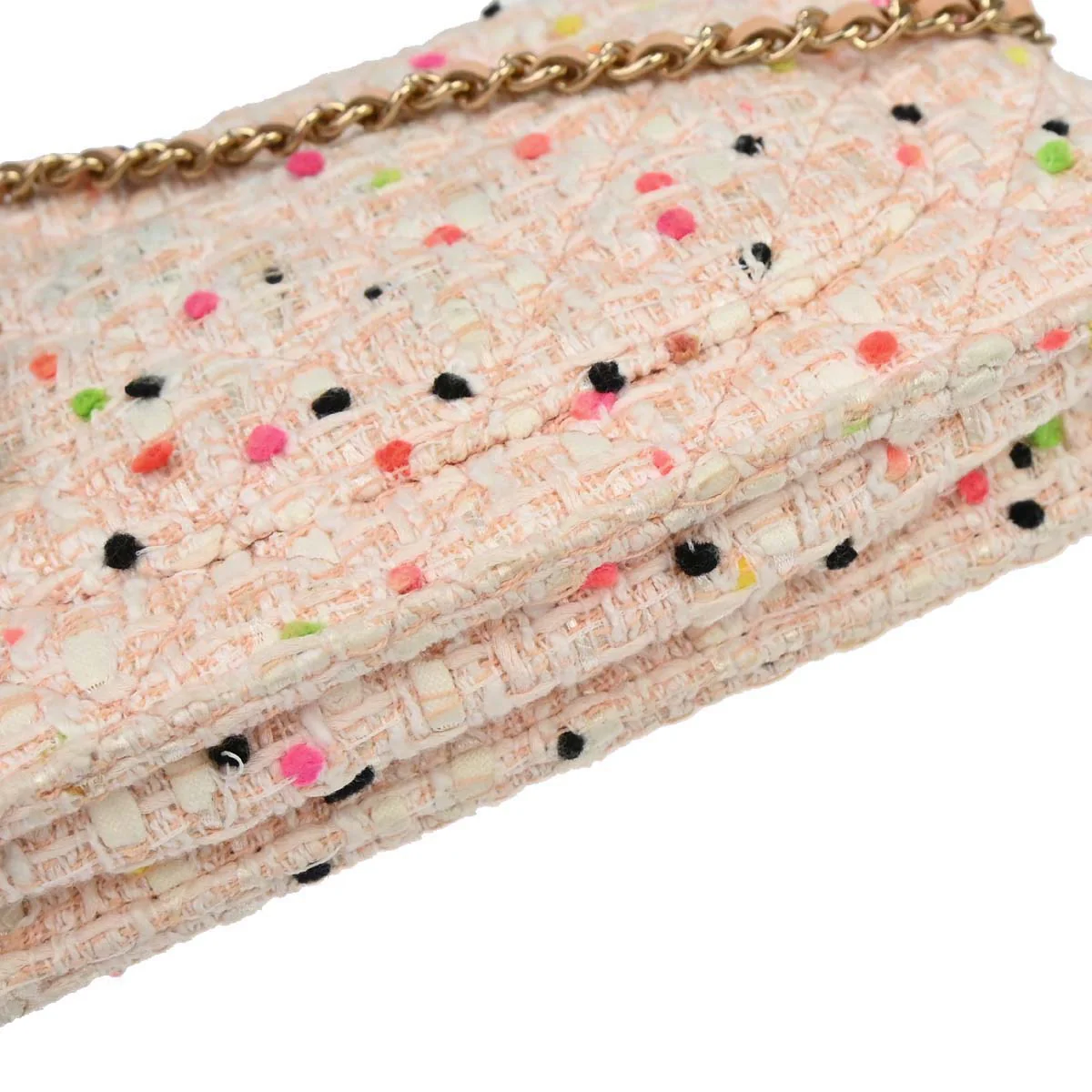 Chanel 2019 White Tweed Classic WOC Wallet On Chain - Image 6