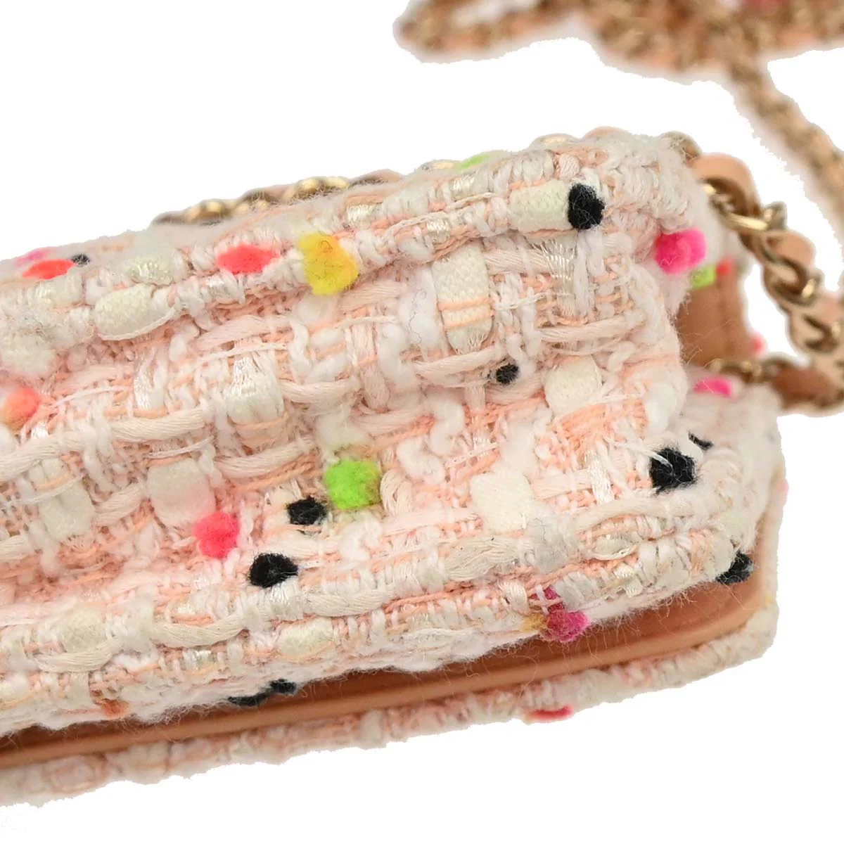 Chanel 2019 White Tweed Classic WOC Wallet On Chain - Image 8